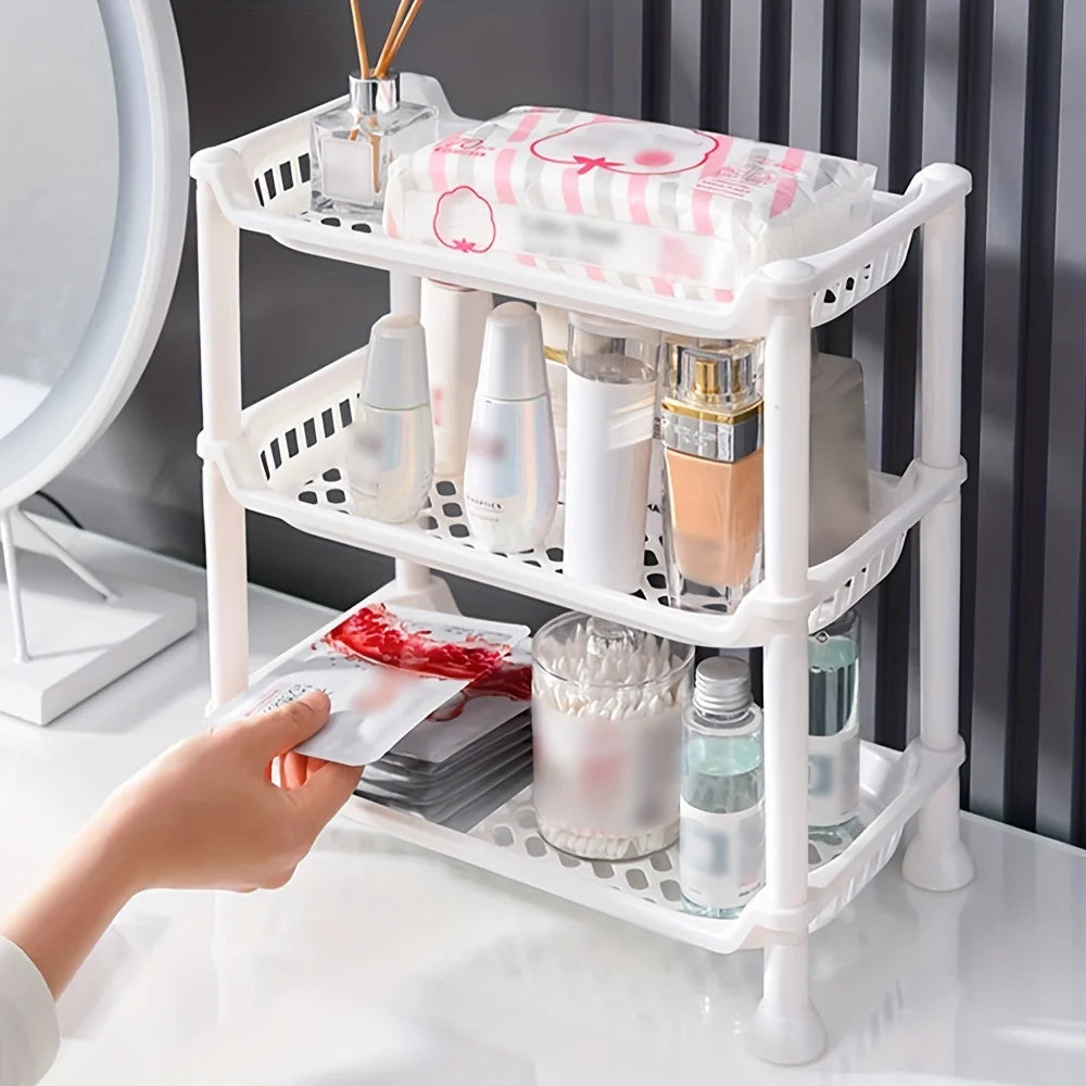 🧼 Plastic Bathroom Countertop Shelf – Multi-Layer Vanity Organizer 🧴