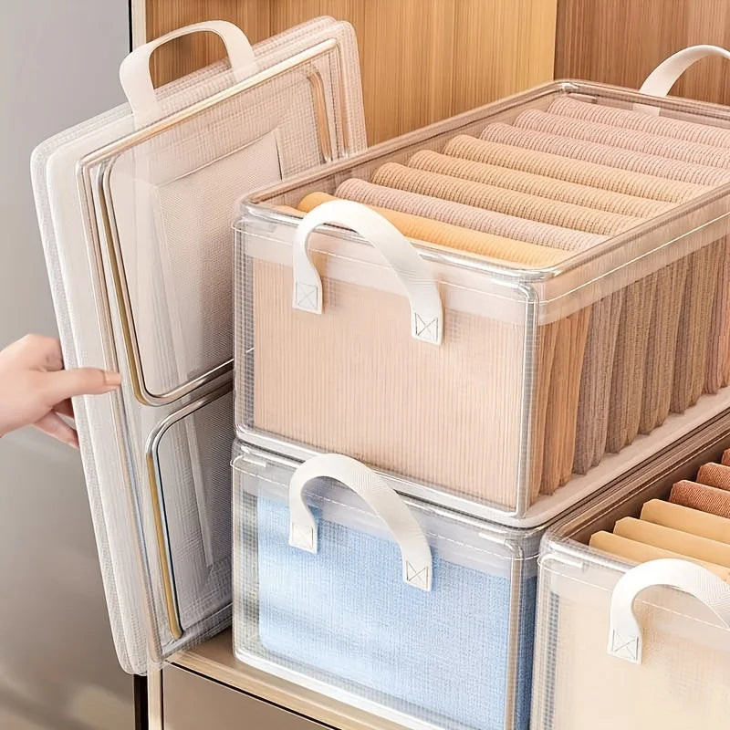 Transparent Drawer Organizer – Foldable Storage Box for Clothes & More