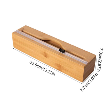 Bamboo Kitchen Wrap & Bag Dispenser With Cutter