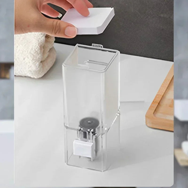 🧼 Wall-Mounted Manual Soap Dispenser – No-Drill Press Bottle for Bathroom & Kitchen 🖐️