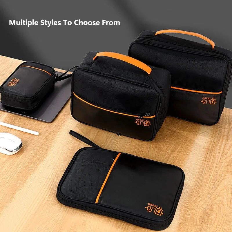 💼 Digital Cable Storage Bag – USB Cord, Charger & Power Bank Organizer Travel Case