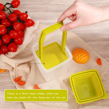 🥒 Reusable Pickle Jar – BPA-Free Container with Strainer 🥒