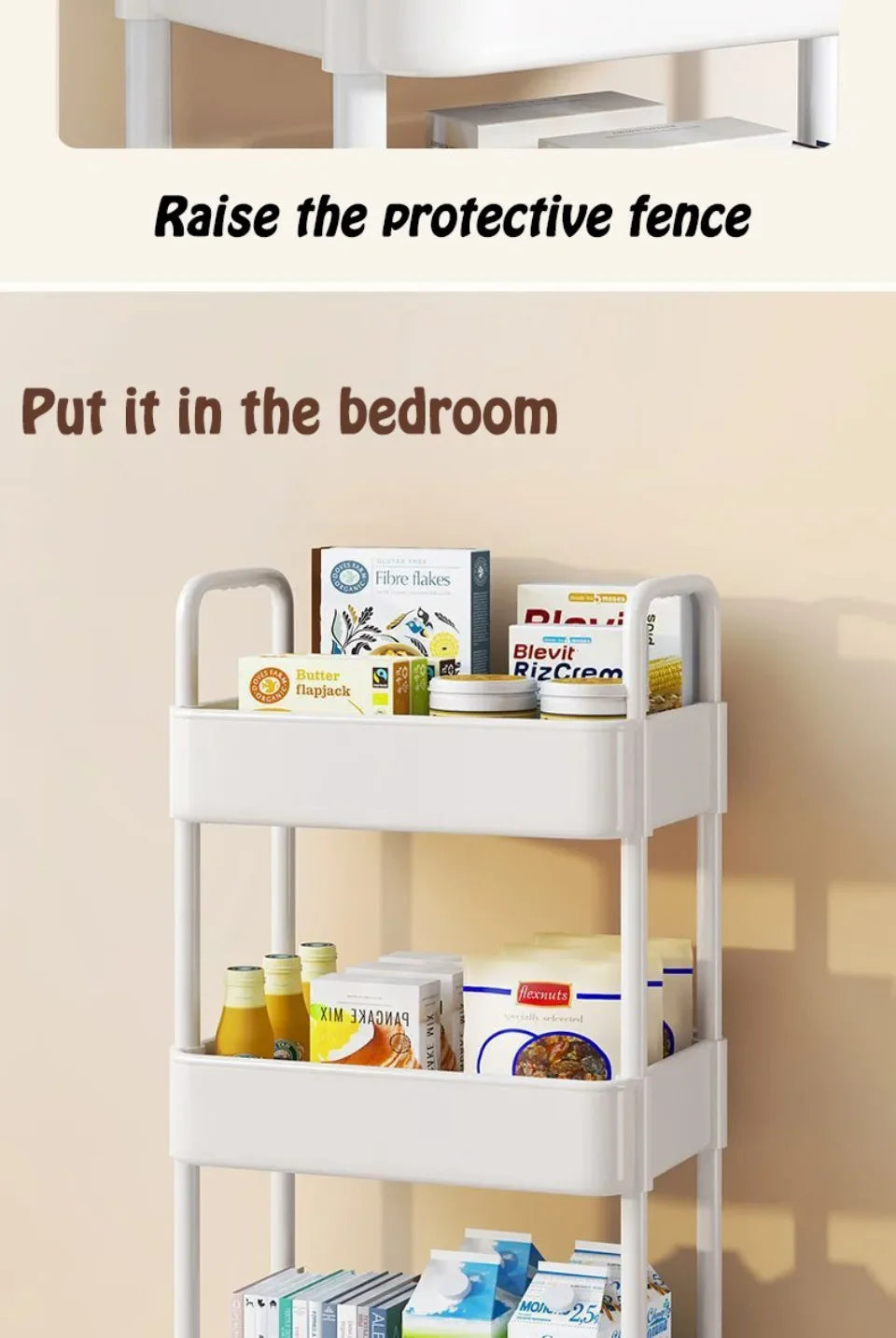 🛒 Kitchen Storage Trolley 🛁 Multi-Tier Utility Cart 🔄 Rolling Shelf Rack 📚