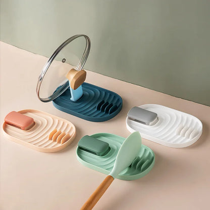 🧼Foldable Spoon & Lid Holder – 🍳 Drip-Free Cooking Organizer