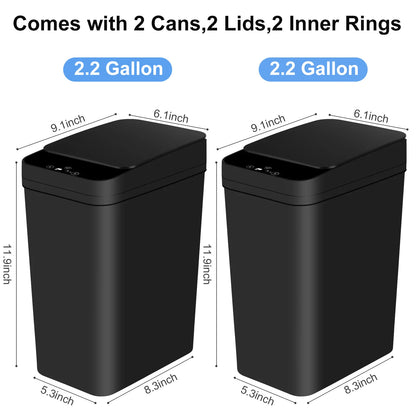 Touchless Sensor Trash Can 12L x2 – Slim Motion Lid