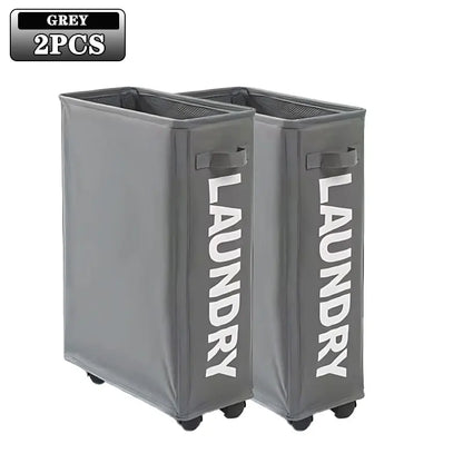 🧺 Foldable Laundry Basket with Wheels – Dirty Clothes & Storage Bin Set 🛞
