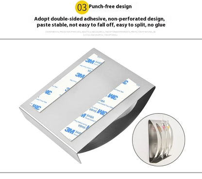 🧼 Wall Mounted Stainless Steel Toothbrush & Razor Holder – Self-Adhesive Bathroom Organizer