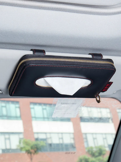 🧻 Car Sun Visor Tissue Holder – Premium PU Leather Organizer