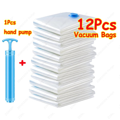 🧳 Vacuum Storage Bags – 1-24Pcs Space Saving with Hand Pump 🧳