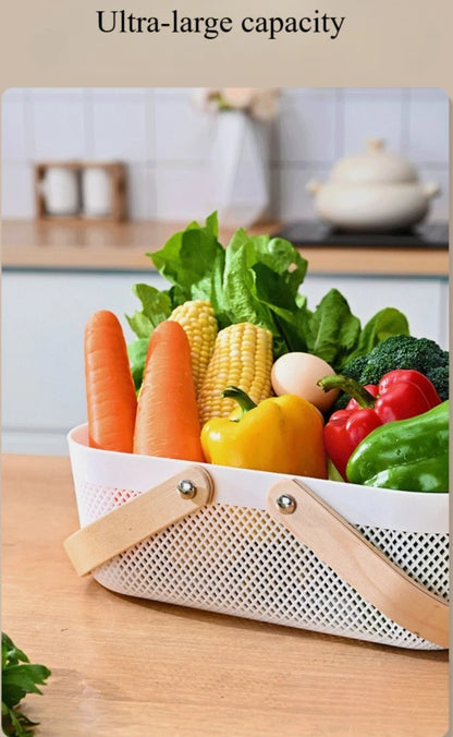 🧺 Fruit & Veggie Drain Basket – Multi-Purpose Storage for Kitchen & Home 🍎🧻