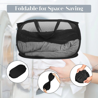🧺 Foldable Mesh Laundry Hamper – Organise Dirty Clothes in Style! ♻️
