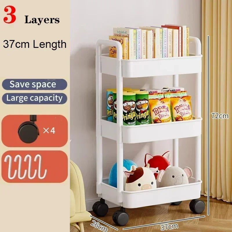 🛒 5-Tier Rolling Storage Cart – Mobile Organizer for Kitchen, Bathroom & More 🧺