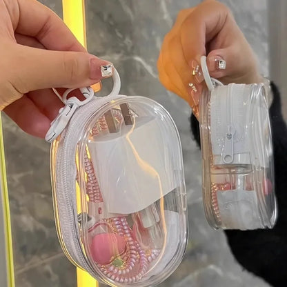 🔌 Transparent Travel Cable Organizer – Portable Charger Case 🔌