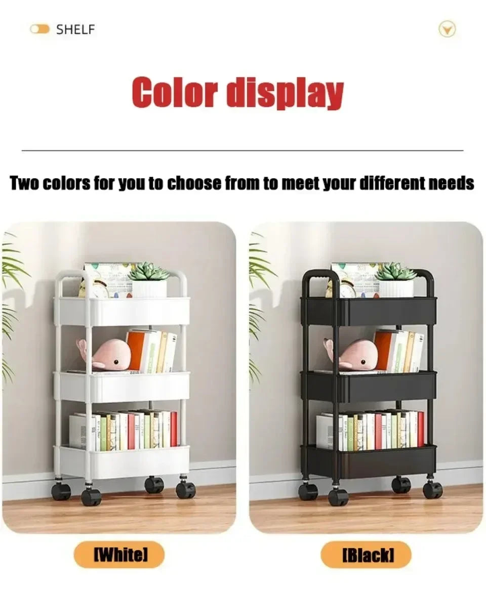 🛒 5-Tier Rolling Storage Cart – Mobile Organizer for Kitchen, Bathroom & More 🧺